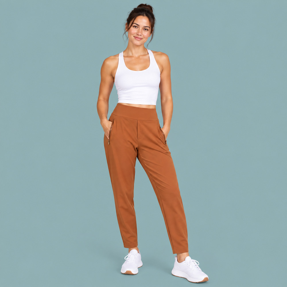 Athleta Size Eight 8 Stellar Skinny Trouser Rust Orange Active Stretch Pants